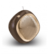 iBall Musi Cube BT20 Bluetooth Speaker, Portable, Brown & Gold